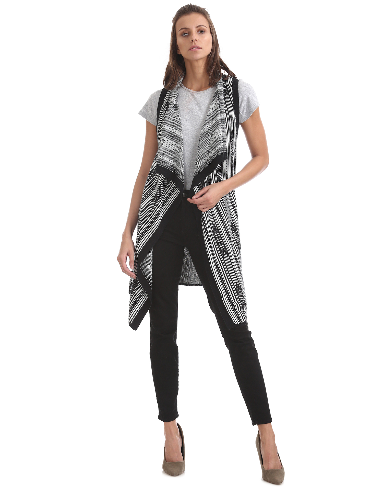 U.S. Polo Assn. Women Casual Wear Printed Shrug
